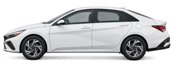 White Hyundai Elantra side profile